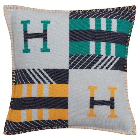 hermes h cashmere pillow|hermes jacquard pillow.